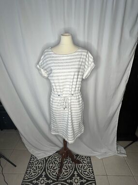 Tommy Bahama Striped Cinch Waist Casual Dress | Size M
